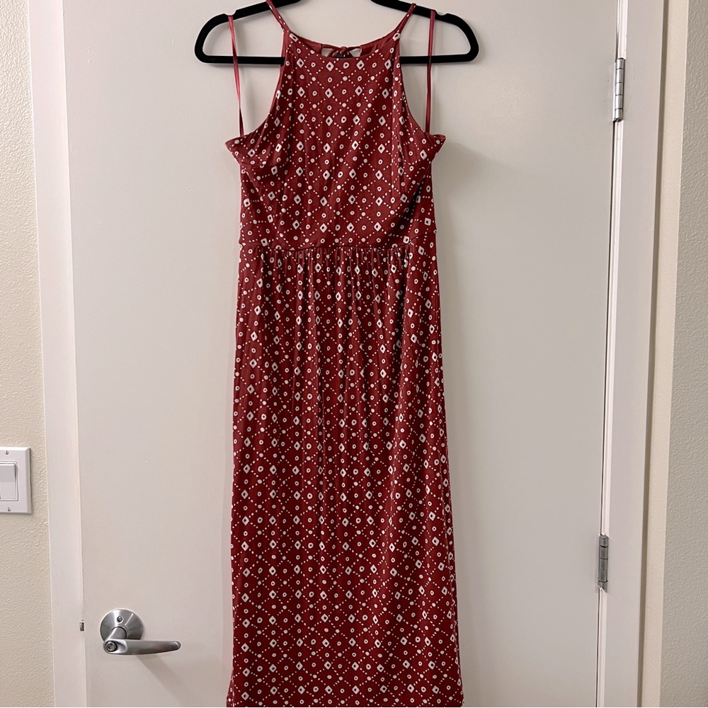 LOFT Red Midi Dress